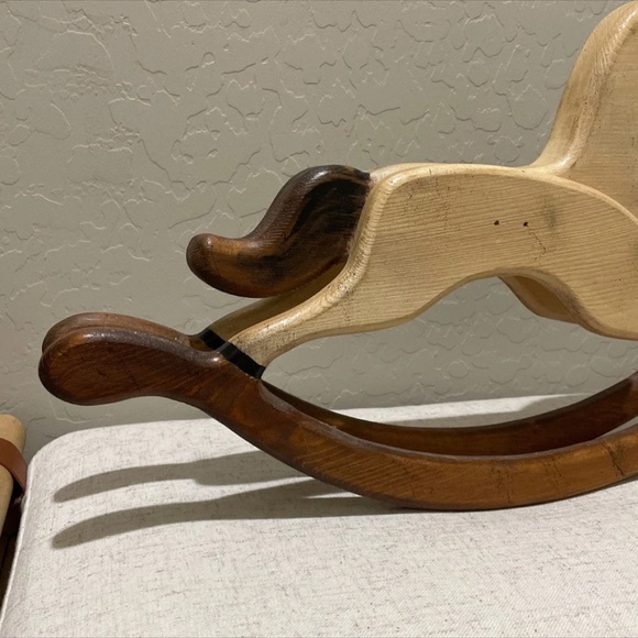 Boho Vintage Small Wooden Rocking Horse - Picture 4 of 8